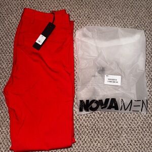 🚀 Fashion Nova Slim Trousers (Red) New With Tags